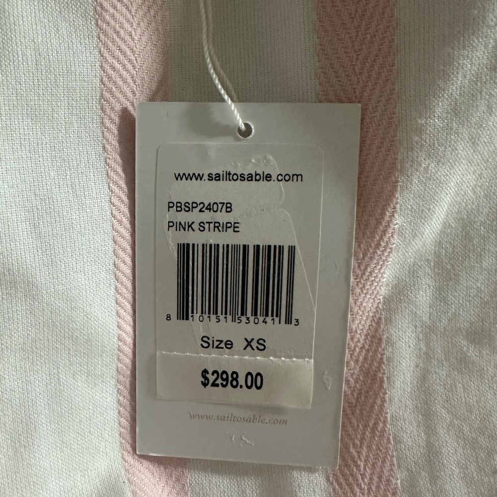 NWT SAIL TO SABLE Blush Stripe Scalloped Short Set - Picture 6 of 9